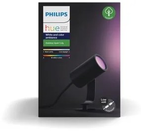 PHILIPS HUE Vonkajšie nástenné / zemné LED inteligentné osvetlenie HUE LILY s funkciou RGB, 8W, teplá biela-stud