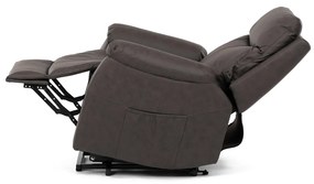 Autronic - Křeslo polohovací, eletrické, 3 motory, hnědá látka v dekoru broušené kůže. - TV-5874 BR AKCE