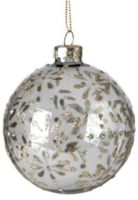 SKLENENÁ VIANOČNÁ BANKA NA STROMČEK SADA 4 KS (FI) 8 CM VZOROVANÁ