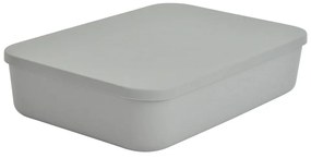 Sivý plastový úložný box s vekom 35,5x25,5x8 cm – Homéa
