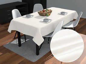 Biante Saténový obdĺžnikový obrus polyesterový Satén LUX-L052 Smotanovo biely 120x140 cm