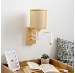 Brilagi - LED Nástenná lampa NUBILA WOOD 1xE27/25W/230V +LED/3W dub/svetlohnedá