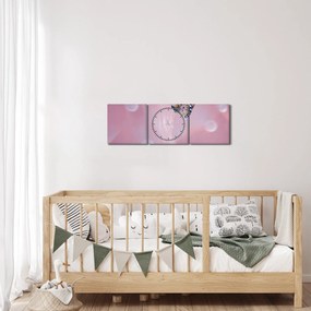 Obraz - Motýľ (s hodinami) (90x30 cm)