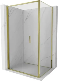 Mexen Exo, skladací sprchový kút 90 x 95 cm, číre sklo, zlatá, 816-090-095-50-00