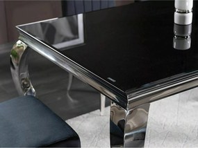 Jedálenský stôl 150 cm Pria (čierna + chrómová) (pre 4 až 6 osôb). Vlastná spoľahlivá doprava až k Vám domov. 1050746