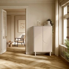 Krémovobiela skrinka 80x130x40 cm Solei – MOME