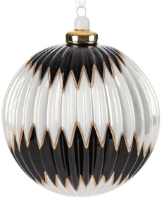 SKLENENÁ VIANOČNÁ BANKA NA STROMČEK (FI) 10 CM VZOROVANÁ