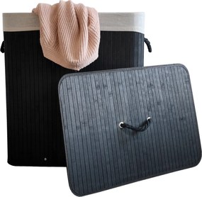 TRENDIE Bambusový kôš na prádlo 150l čierny + DARČEK