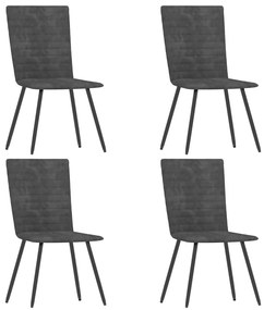 Jedálenské stoličky 4 ks, sivé, zamat 287809