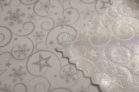 Dekorstudio Luxusný Vianočný behúň na stôl s hviezdami - strieborný SW4