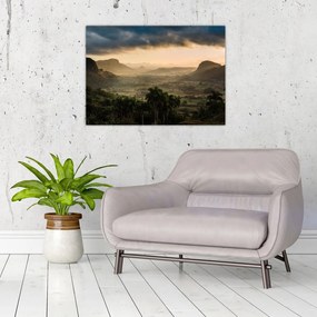 Sklenený obraz - Kubánske vrcholky (70x50 cm)