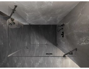 Mexen Lunar, pravostranný výklopný sprchový kút 95 x 90 cm, 8mm číre sklo, grafitový profil, 834-095-090-95-00-P