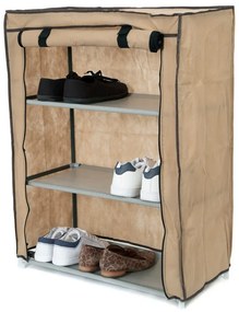 Béžová textilná trojposchodová skrinka na topánky Compactor Shoes