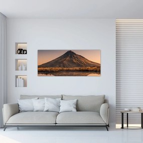 Obraz odrazu hory Taranaki, Nový Zéland (120x50 cm)