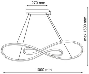 LED Luster na lanku ZUMBA LED/50W/230V zlatá