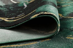 Koberec EMERALD exkluzívny 1018 glamour, styl marmur fľaškovo zelený / zlatý