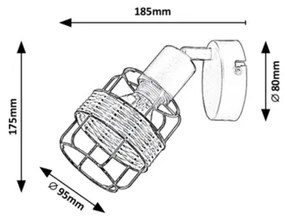 Rabalux 5281 - Nástenné bodové svietidlo INDIANA 1xE14/25W/230V