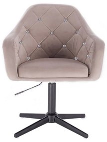 LuxuryForm DESIGN Kreslo ROMA VELUR na čiernom kríži - svetlo šedé