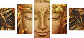 5-dielny obraz abstraktný Budha