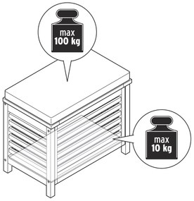 Truhlica z masívneho dreva s vankúšom
