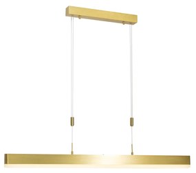 Nastaviteľná závesná lampa zlatá vrátane LED - Lamba