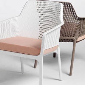 NET RELAX záhradná stolička s podrúčkami bianco