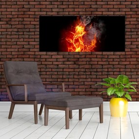 Obraz - Ruže v ohni (120x50 cm)