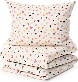 Bavlnené obliečky DOTHEARTS POLY krémové Rozmer obliečky: 70 x 90 cm | 140 x 220 cm