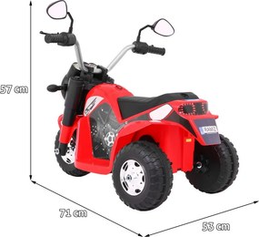 Ramiz Detský batériový motocykel MiniBike červený + zvuky + LED svetlá + ekokoža