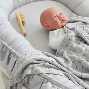 Saténovo bavlnené hniezdo pre bábätká šedá