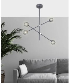 Luster na tyči PAKSOS 4xG9/5W/230V šedá
