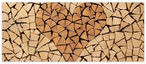 Obraz - Srdce z dreva (120x50 cm)