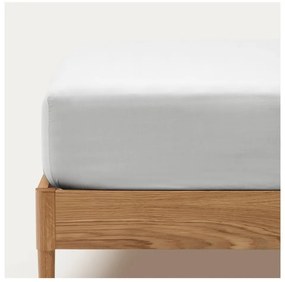 Biela napínacia plachta z bavlneného perkálu 90x200 cm Teia – Kave Home