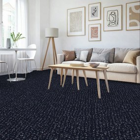 Betap, Metrážny koberec Saturnus 85, záťažový, na mieru, šíře 4m, modrá, ab (mriežka), chodba / predsieň