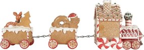 Vianočný perníkový vláčik so Santom Gingerbread Train - 33*10*15 cm