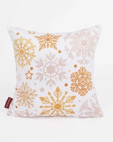 Vianočná obliečka na vankúš Velvet 40 × 40 cm - Mrazivé vločky biele