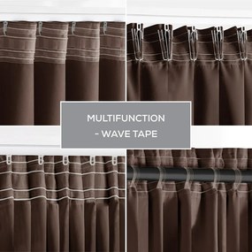 Restilo Záves Blackout Oxford Pleat tmavohnedá, 140 x 245 cm