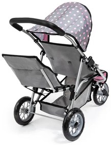 Bayer Design Kočík pre bábiky dvojičky Duo (sivá/bodky)  (100355100)