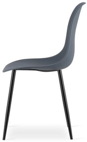 Súprava 2 ks bridlicovo sivých stoličiek OSAKA s čiernymi nohami