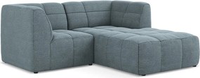 Modrá rohová pohovka z textílie buklé (pravý roh/s leňoškou) Aloha – Makamii