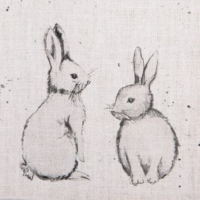 Béžová textilná utierka s králikom Bunny Buddies - 50*70 cm