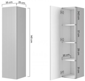 regál kúpeľňový závesný Nicole 140 cm - kašmír