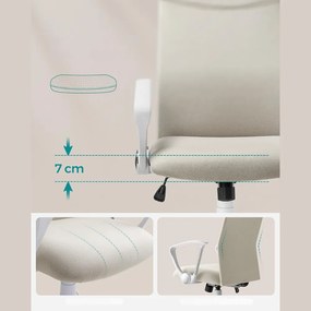 SongmicsHome Kancelárska stolička DINA, max.120kg, béžová/biela