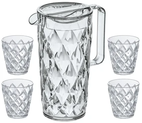 Koziol Džbán so 4 pohármi CRYSTAL, 1,6 l