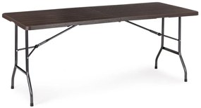 Cateringový stôl rozkladací 180 cm - tmavohnedý
