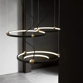 Toolight Toolight, LED závesné svietidlo Black Ring + diaľkové ovládanie APP692-30-50, čierna, OSW-06095