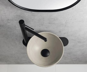 Sapho Tetris, nástenné okrúhle umývadlo s držiakom pre podomietkovou batériu, 415x140mm, biela, TZ429-02
