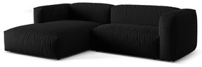 Čierna modulárna rohová pohovka (ľavý roh) Martina – Micadoni Home