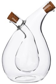 Skleněná láhev 2v1 PETER na olej 350 ml a ocet 75 ml čirá