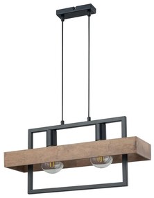 Luster na lanku ROBIN 2xE27/60W/230V drevo